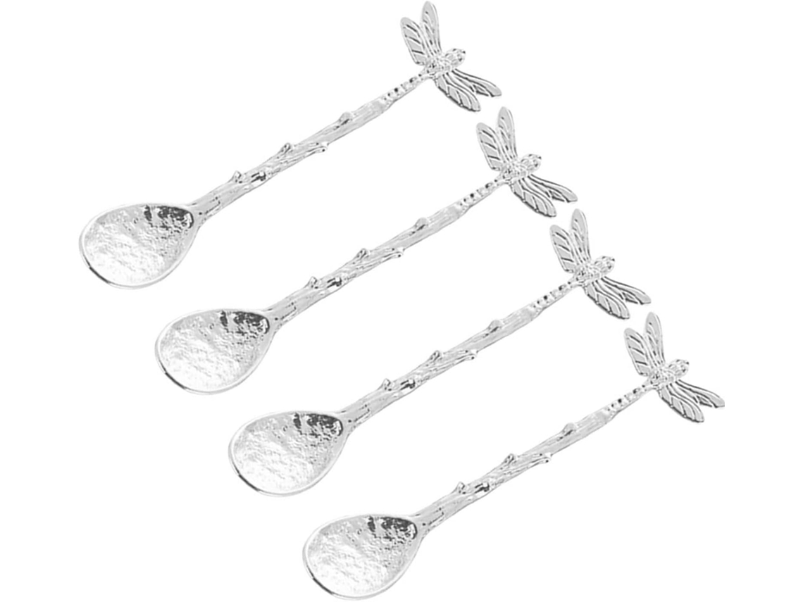 Conjunto De Colheres De Chá Em Estilo Libélula Com Desenhos Kirsite, Colher De Café Com Cabo Longo.