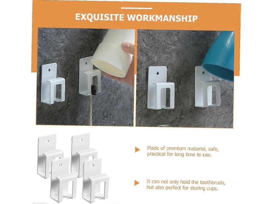 Conjunto De 4 Suportes De Parede Para Escova De Dentes Elétrica Com Ganchos Para Uso Com Escova De Dentes Elétrica.