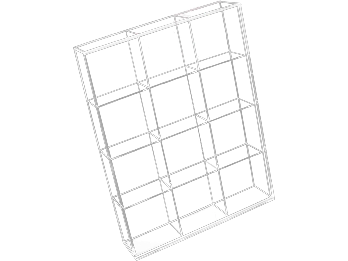Porta-crachás Em Acrílico Transparente Com Vários Compartimentos Para Joias E Acessórios, Organizador