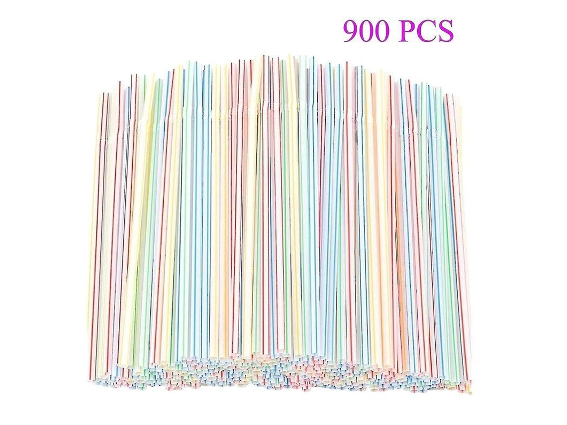 900 Pajitas Descartáveis De Plástico Pp Sem Bpa Para Festas, Bares, Lojas De Bebidas, Lares, 21,08 Cm, Coloridas
