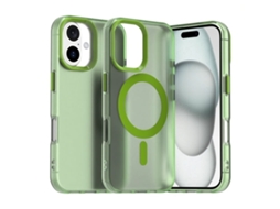 Capa Híbrida Para Iphone 16 - Pc E Tpu Com Magsafe | Candy Design - Verde