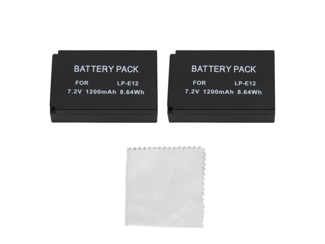 Bateria LAXISCREED 7.2V 1200mAh para Canon 100D, M, M2, M10, M50, M100, M200, SL1, SX70, 2 pack
