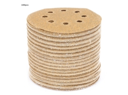 100 Discos De Lixa 5 Polegadas 60 Grit 8 Buracos Com Gancho E Olho Para Lixadeira Aritmética