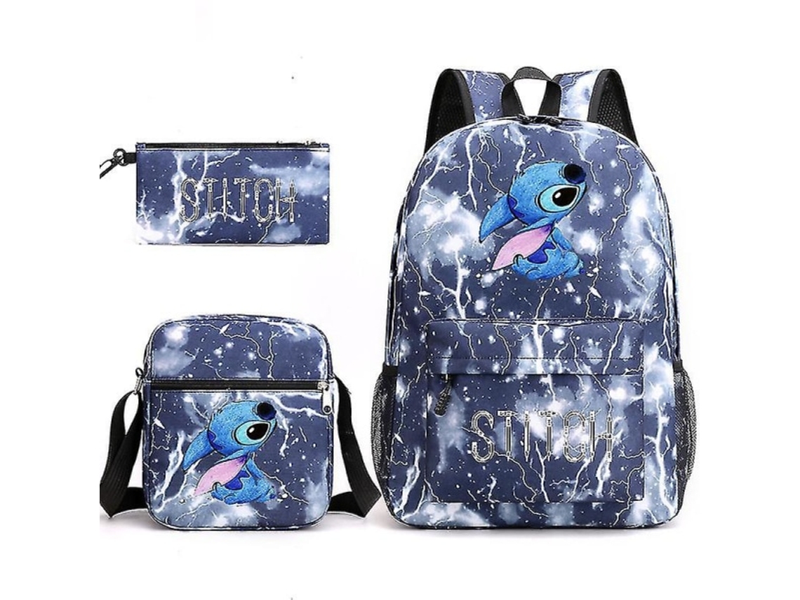 Mochila Escolar Lilo Stitch. Azul Relâmpago. Aquaforge