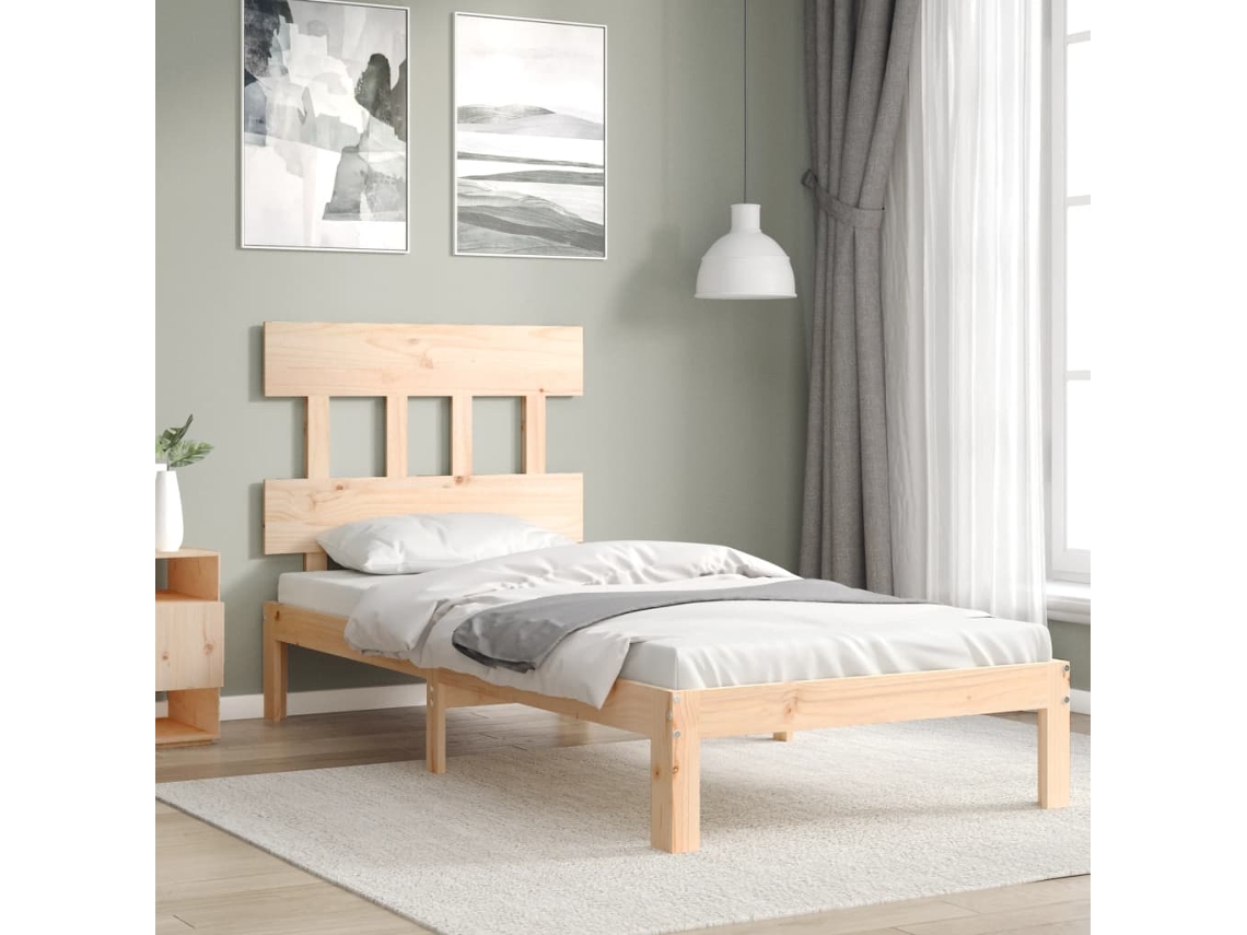 Vidaxl Cama Sem Colchão 90x200 Cm Madeira De Pinho Maciça