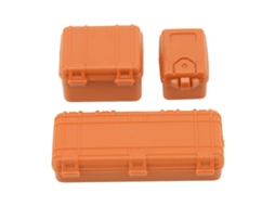 Mali 3 Peças Mala Simulada para Carro Rc Grande Média Pequena Decoração Crawler 1/18 1/24 Laranja