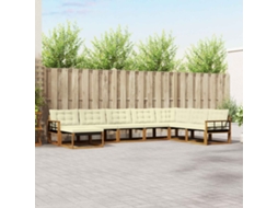 Vidaxl Conjunto De Sofás Para Exterior 8 Unid. Natural E Creme