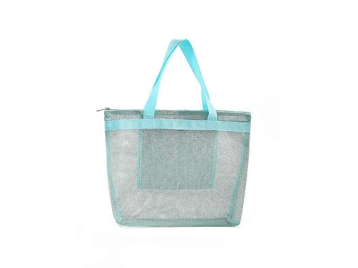 Bolsa de Praia Grande em Tela Transparente Dobrável, Ombro Reutilizável para Compras, Armazenamento Bri Nquedos Areia, Organizador GOKOCO