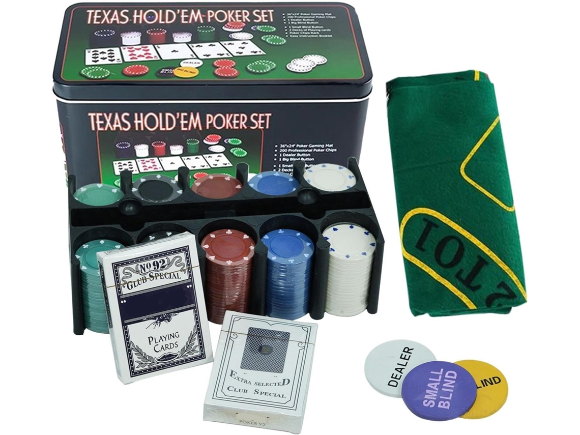 Jogo De Jetons De Poker 200 Peças | Conjunto De Jatos Para Texas Holdem Com Acessórios, Jogo Multif Gokoco