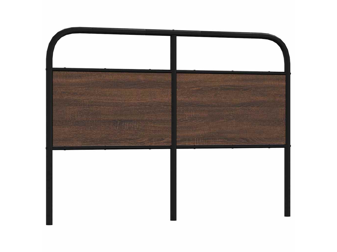 Vidaxl Cabeceira De Substituição 140cm Derivados Madeira/aço Carvalho Castanho