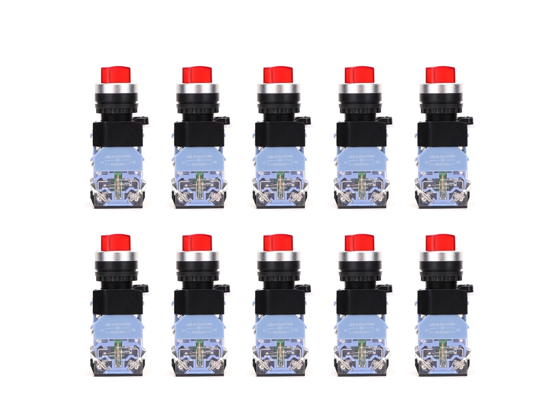 Interruptor Seletor Bem38 11XD/21 2 Posições com Luz Vermelha 22mm S/MARCA