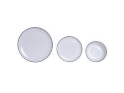 Conjunto de 18 Peças de Louça de Porcelana Branca, 26x26x2,7cm ALEXANDRA HOUSE LIVING