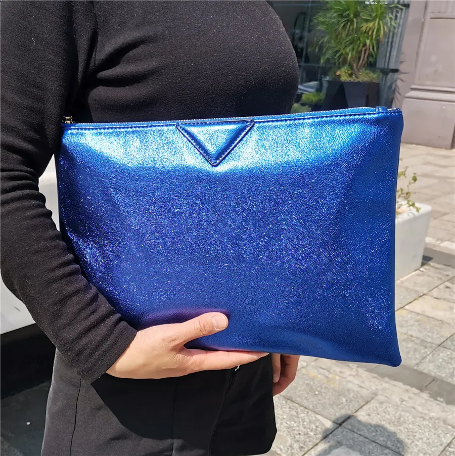 Bolsa Feminina Para Uso Diário (azul, 36x26x2 Cm), Em Couro Pu, Estilo Envelope, Bolsa Tote Feminina.