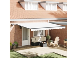 Vidaxl Toldo Retrátil Branco 450 × 350 Cm Tecido E Alumínio