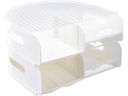 Caixa Para Ovos Em Formato De U Com 2 Camadas - Design Enrolável - Transparente - Para Geladeira - Utensílio