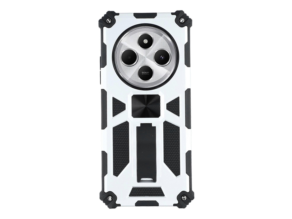 Capa De Celular Tkdaddy Para Xiaomi Redmi 14c 4g / 14r 5g / Poco C75 4g Com Suporte E Proteção Contra Quedas, Pc Capa Traseira De Tpu, Prata