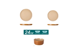 Conjunto De Louças, Design Estiloso, Material Ecológico, Marrom 24 Pcs
