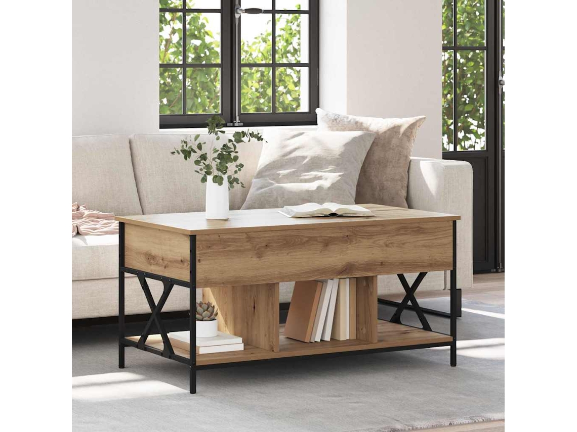 Vidaxl Mesa De Centro Carvalho Artesanal 100 X 55 X 48.5 Cm