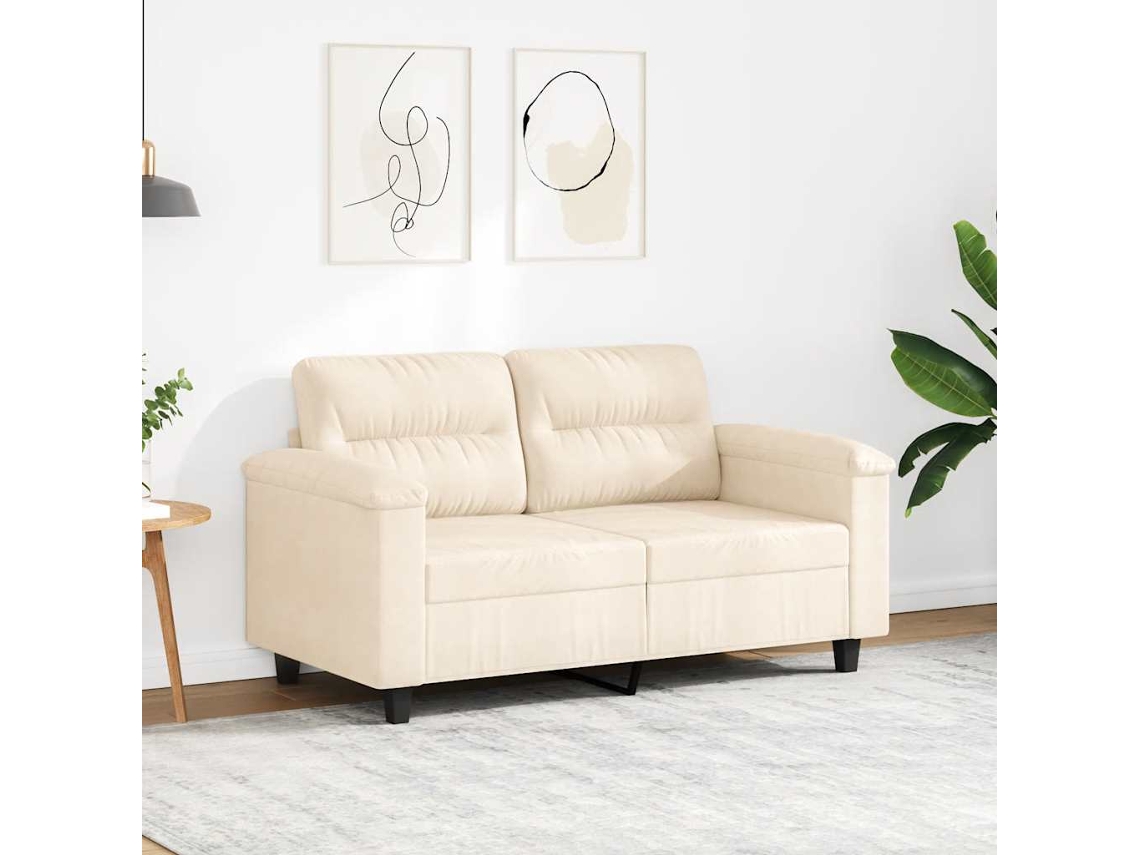 Vidaxl Sofá De 2 Lugares 120 Cm Tecido De Microfibra Bege