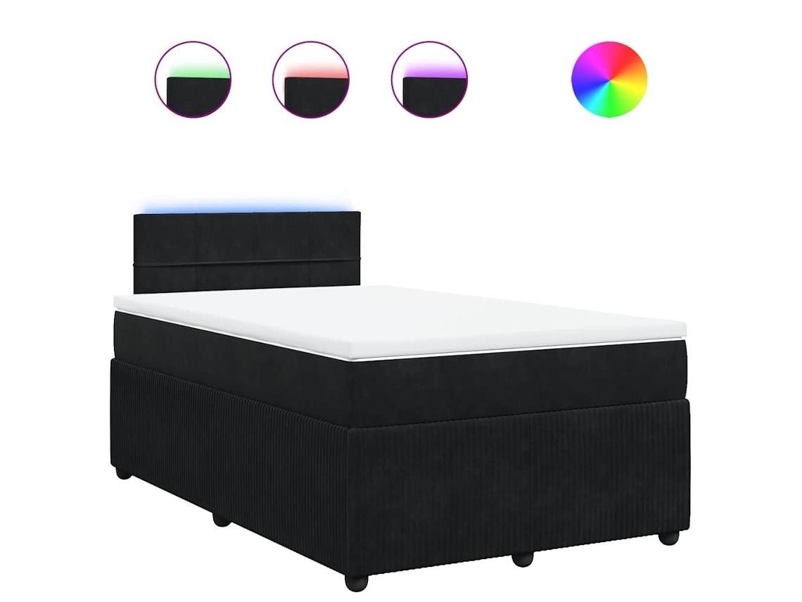 Cama Boxspring com Colchão 120x190 Cm Veludo Preto MAISON EXCLUSIVE