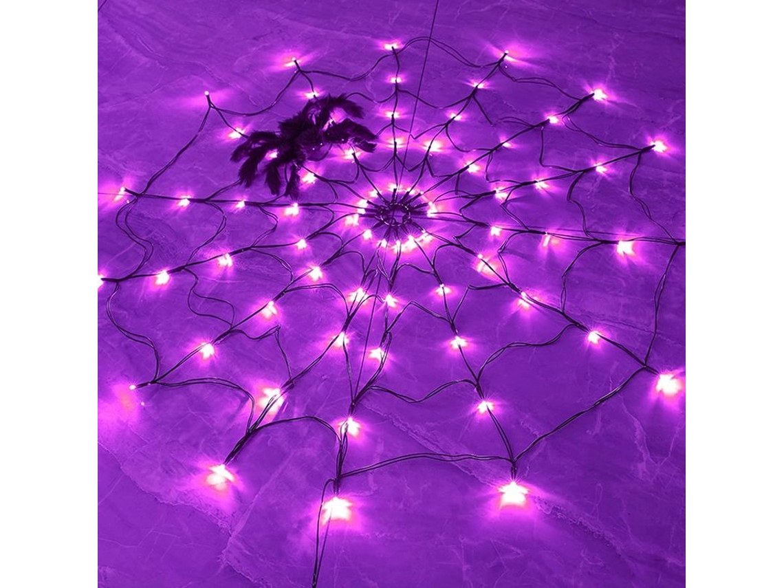 Luzes de Teia de Aranha Roxa com Aranha | S/MARCA