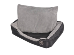 Vidaxl Cama Com Almofada Acolchoada Tamanho M Preto