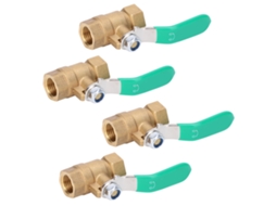 Laxiscreed Jogo De 4 Válvulas De Esfera De Latão Com Rosca Fêmea 1/4" Para Instalação Hidráulica