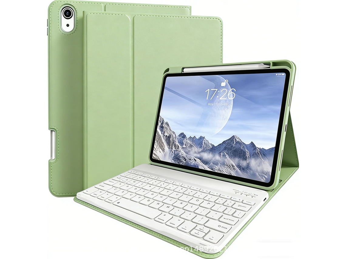 Protetor de Teclado Bluetooth HALINUIA Compartimento para Canetacompativel com Ipad5/6 9.7" (verde Matcha)