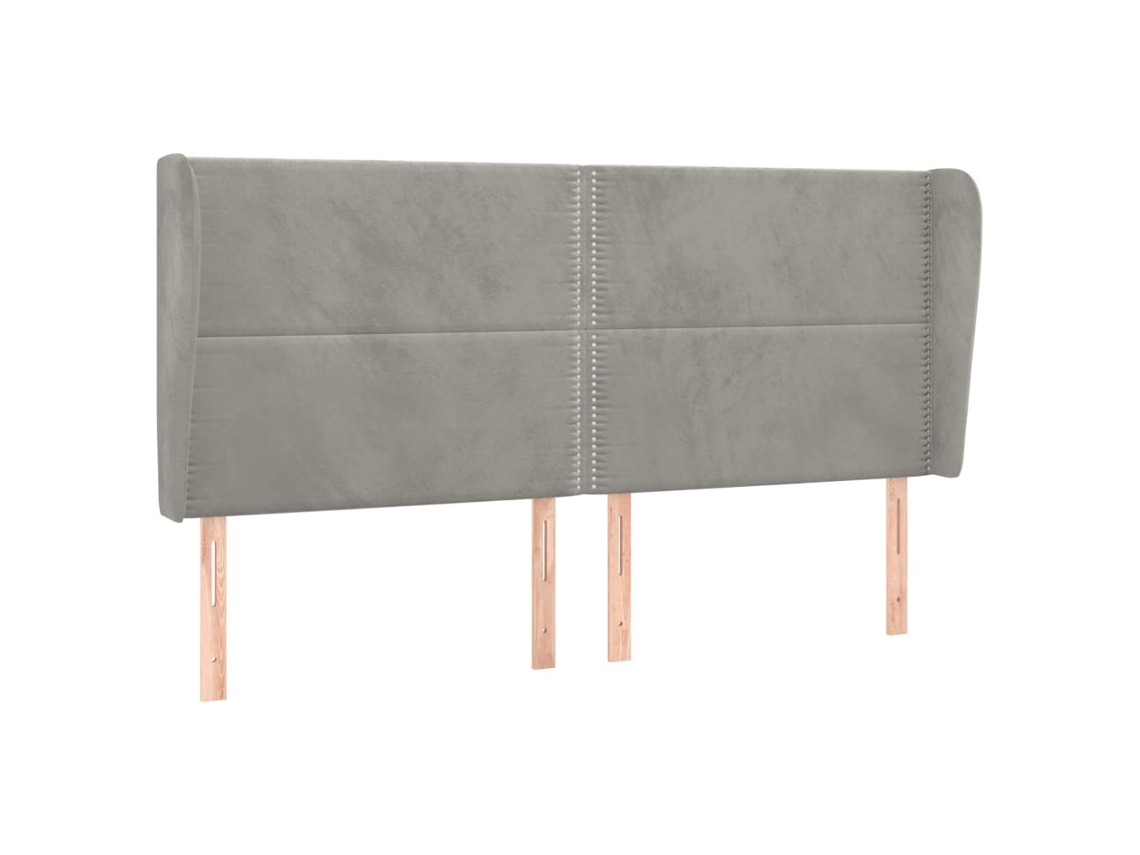 Cabeceira de Cama com Abas Veludo 203x23x118/128 Cm Cinzento claro MAISON EXCLUSIVE