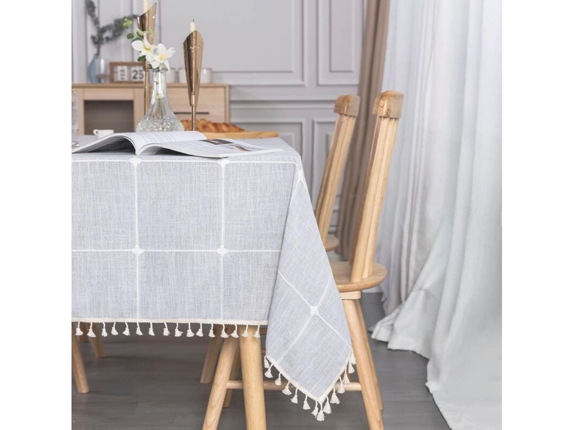 Toalha De Mesa De Jantar Retangular, Toalha De Mesa De Algodão E Linho, Decoração Retangular 140x180 Cm Para Cozinha Doméstica