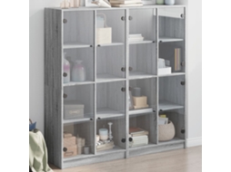 Vidaxl Estante C/ Portas 136x37x142 Cm Derivados Madeira Cinza Sonoma