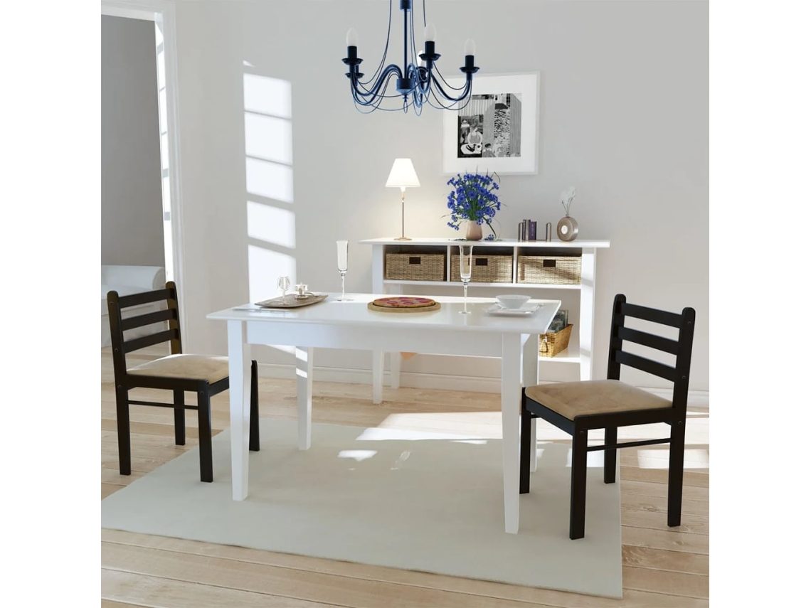 Vidaxl Cadeiras De Jantar 2 Pcs Seringueira Maciça E Veludo Castanho