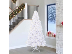 Vidaxl Árvore De Natal Artificial Com 300 Leds Branco 240 Cm Pvc E Aço