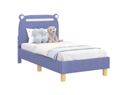 Estrutura de Cama para Criança com Cabeceira Azul Jeans Tecido MAISON EXCLUSIVE
