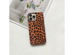 Capa Para Iphone 17 Com Estampa De Leopardo Laranja E Textura Semi-cobertura.
