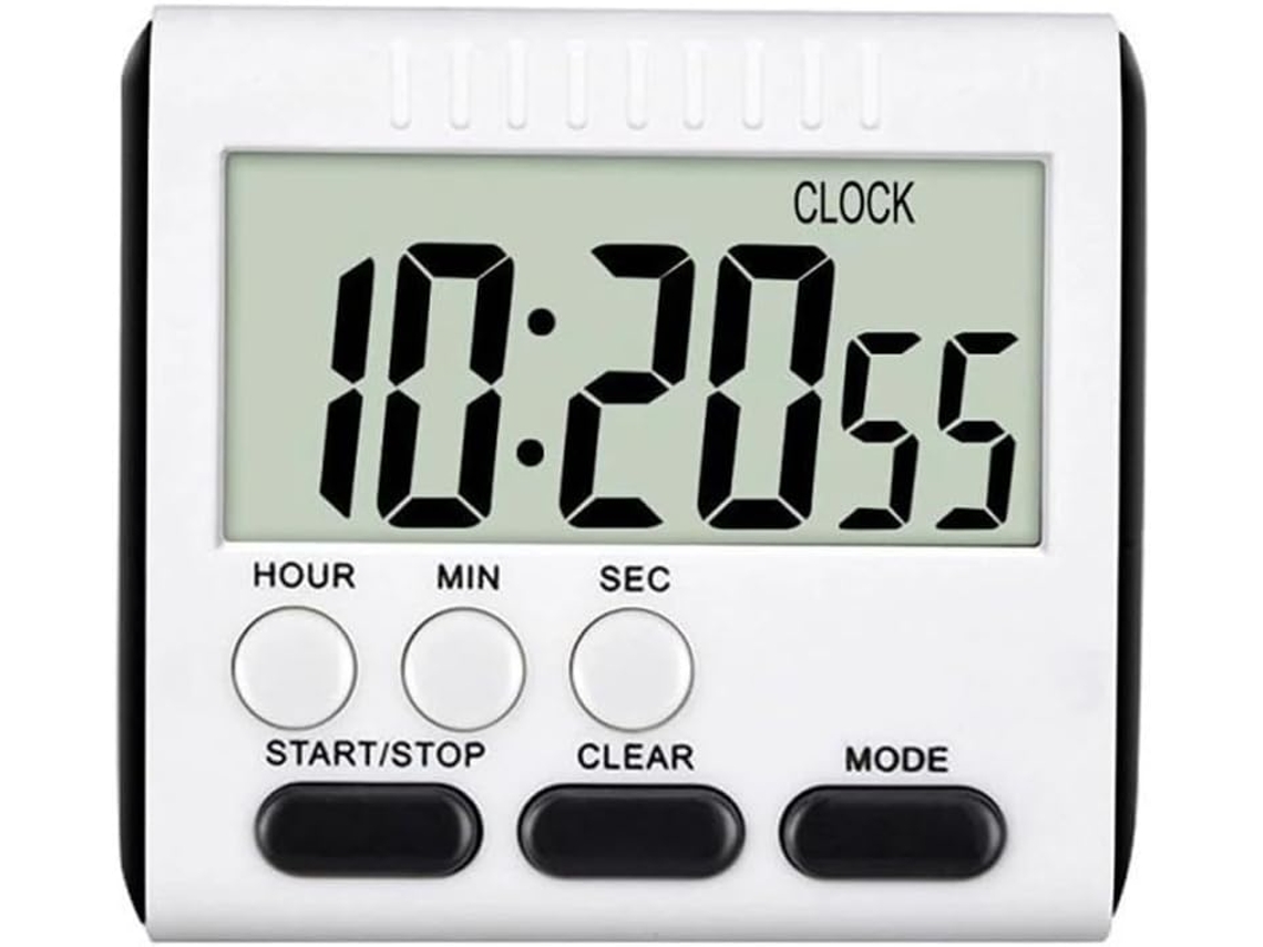 Temporizador Digital Lcd Grande Com Alarme Visor Fácil Leitura 8 X 7