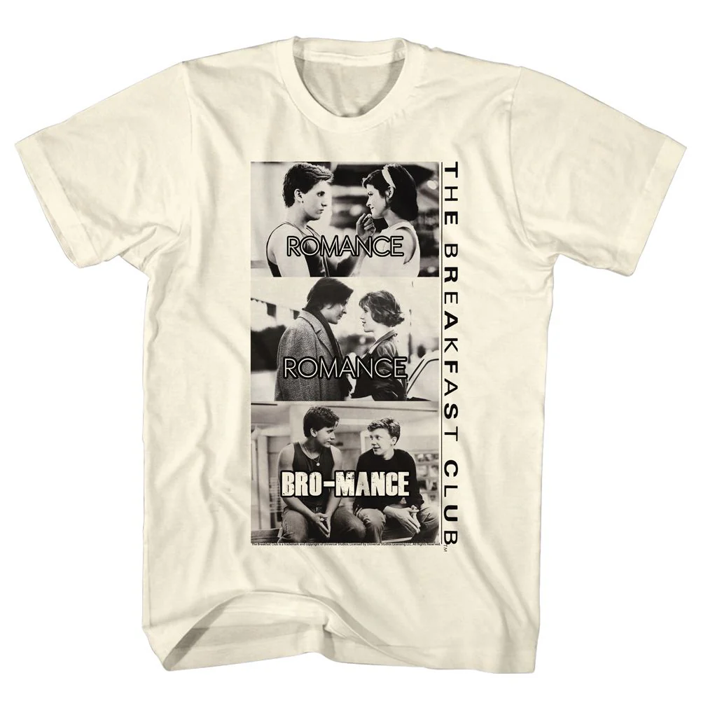 Unisex Adult T-shirt Rockinstone Breakfast Club Movie Bromance Solid Natural Sizem