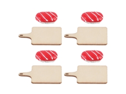 Primerox brinquedo de Sushi de Salmão Simulado Decorativo para Casa de Bonecas Padaria Restaurante