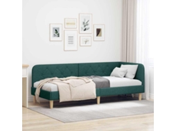 Vidaxl Estrutura De Cama De Canto Verde Escuro 80 X 200 Cm Tecido