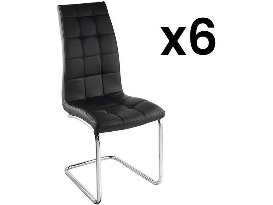Cadeira Cantilever Nadya VENTE-UNIQUE.PT (Preto - Pele sintética - 43x60x100 cm)