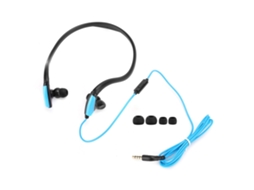 Fones de Ouvido Esportivos MDR J039 com plugue 3.5mm, resistente ao suor, controle com fio