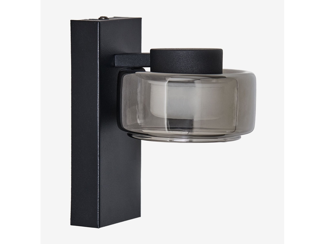 Luminária De Parede Led Para Exterior Em Metal E Vidro Valideri Vidro Preto Sklum