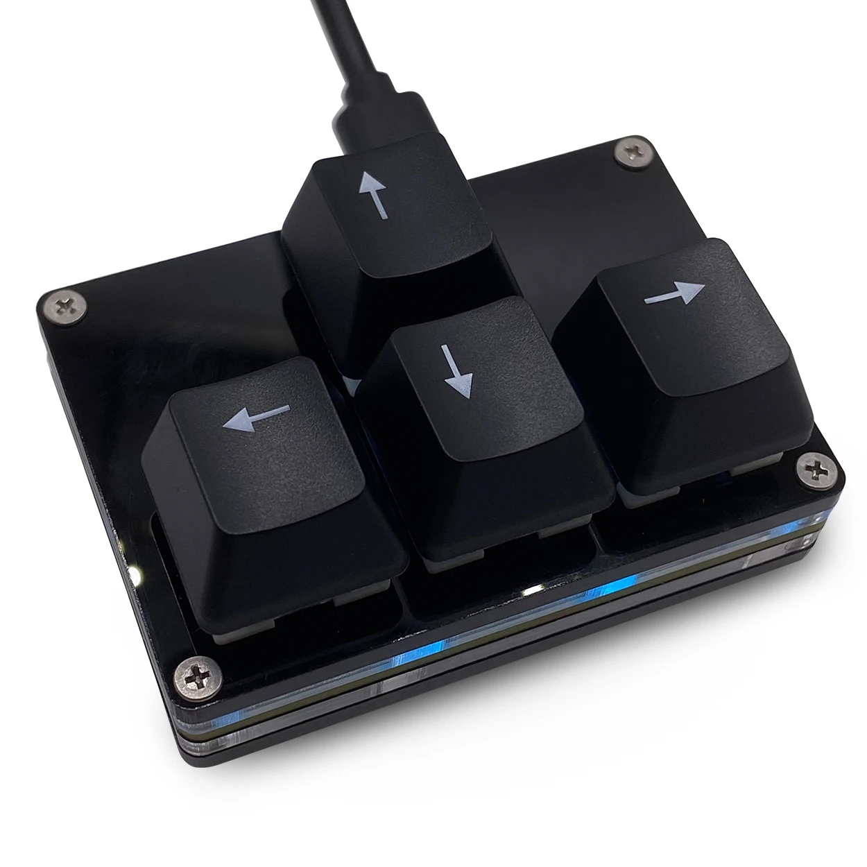 (preto B) Mini Teclado Quádruplo Com Teclas De Atalho Programáveis
