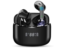 Auriculares Estéreo Sem Fio Controles Lcd Horas Duração Embutido Carregamento Yizhood Bluetooth Preto