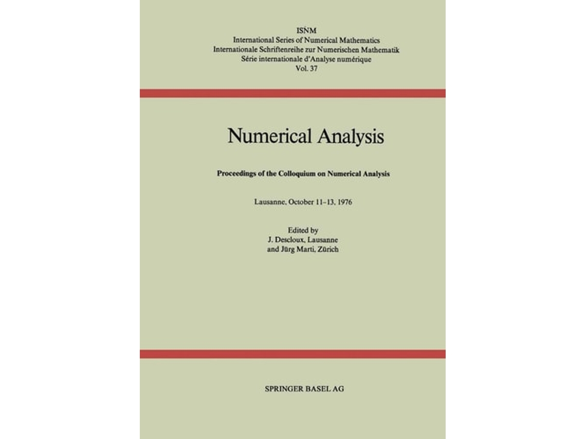 Livro Numerical Analysis De Descloux E Marti (inglês)