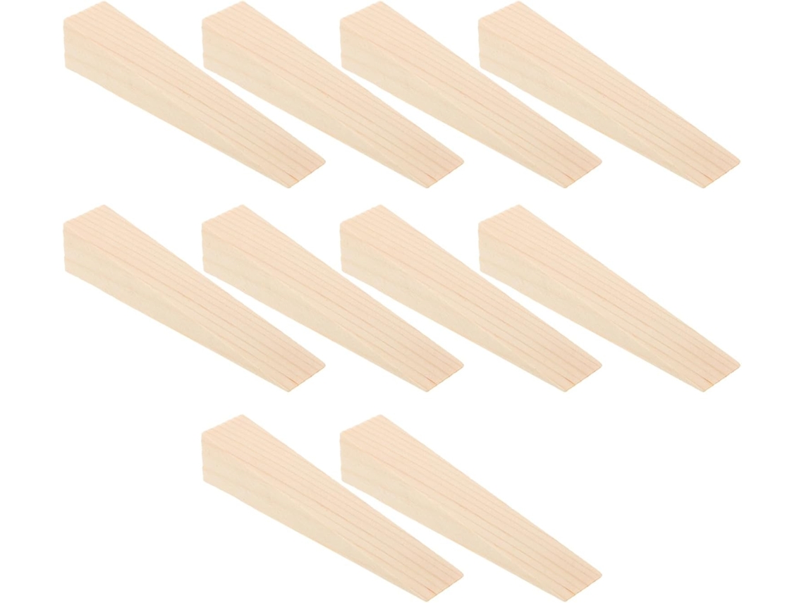 Conjunto De 10 Cunhas Madeira Para Batentes Porta, Em Formato Triangular, Antiderrapantes, Para Uso Em Portas E Janelas