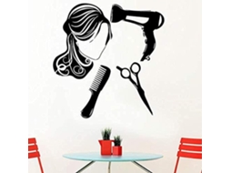 Adesivos Muraux Romântico Barber Shop Decoração Pvc Adesivos Sala de estar Quarto Decoração Mural Mural 58*59cm