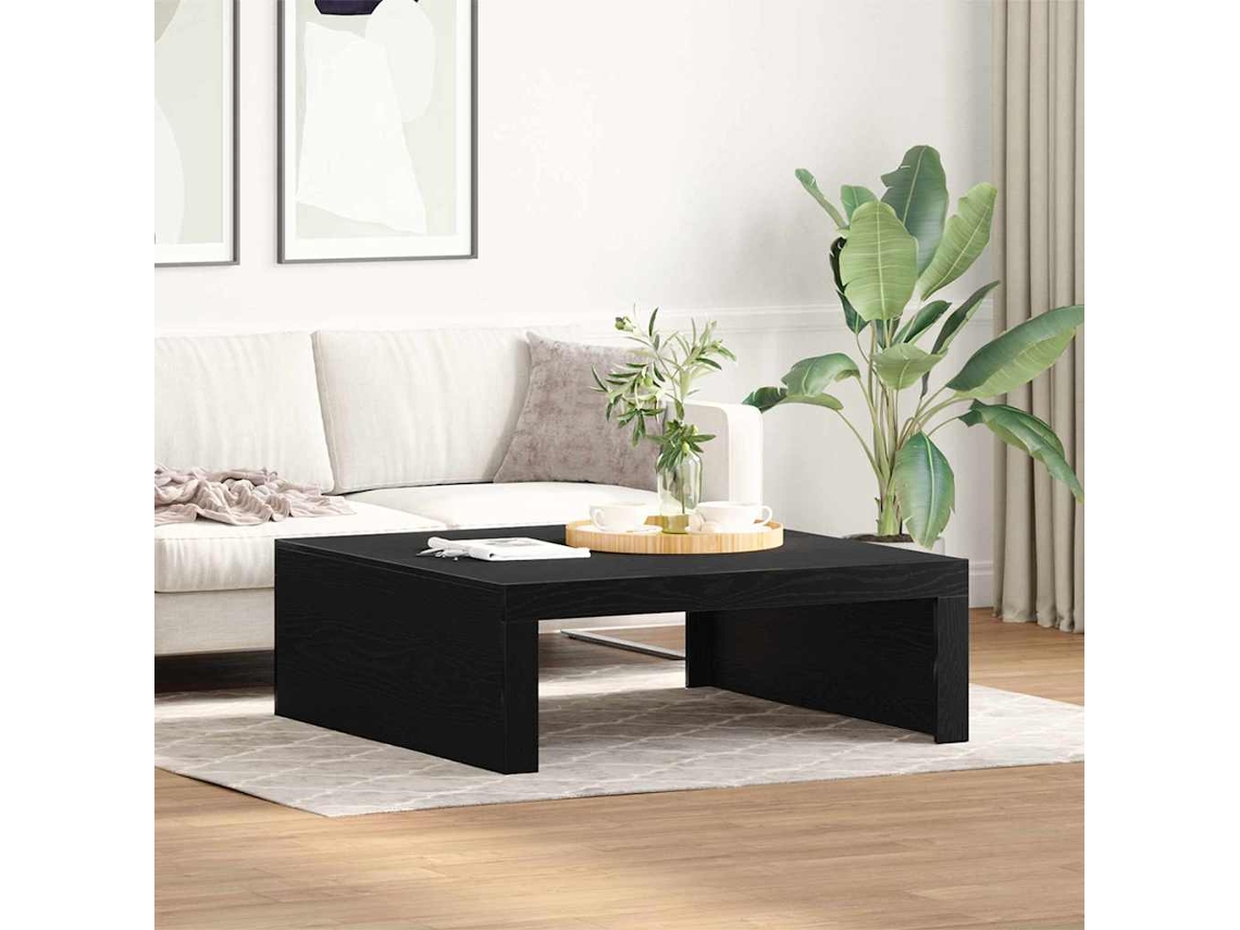 Vidaxl Mesa De Centro Carvalho Preto 100 X 100 X 35 Cm