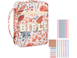 3 X 25 X 7, 7 Cm), Grande Com Zíper, Bolsa Para Guardar Bíblia Com Estampa Floral, Adolescentes E Mulheres