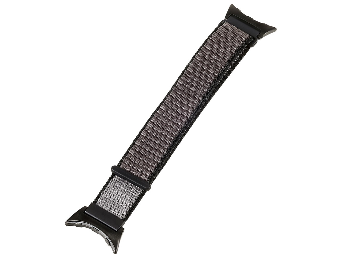 Bracelete de Nylon Laço de Tecido Respirável com Conector Preto para Google Pixel Watch Cinza/Preto